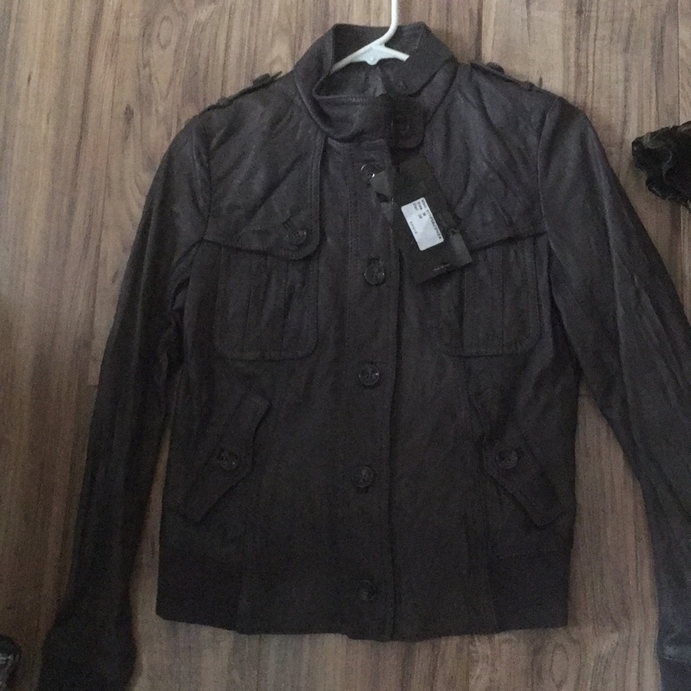 S.W.O.R.D Piacenza grey leather jacket size medium